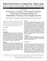 Feasibility of Using a WebBased Nutrition Intervention Among Residents of Multiethnic WorkingClass Neighborhoods