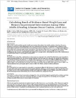 Calculating Reach of EvidenceBased Weight Loss and Memory Improvement Interventions Among Older Adults Attending Arkansas Senior Centers 20082011