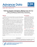 National Hospital Ambulatory Medical Care Survey 2003 emergency department summary