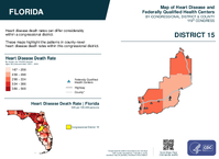 FL Congressional District 15 Heart Disease and Federally Qualified Health Centers Map 119th Congress