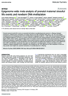 EpigenomeWide MetaAnalysis of Prenatal Maternal Stressful Life Events and Newborn DNA Methylation