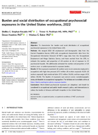 Burden and Social Distribution of Occupational Psychosocial Exposures in the United States Workforce 2022