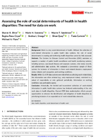 Assessing the Role of Social Determinants of Health in Health Disparities The Need for Data on Work