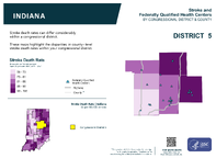 IN Congressional District 05 Stroke and Federally Qualified Health Centers Map 118th Congress