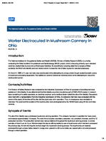 Worker Electrocuted in Mushroom Cannery in Ohio FACE 8511