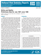 Preliminary Data for July 1997June 1998