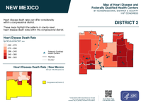 NM Congressional District 02 Heart Disease and Federally Qualified Health Centers Map 119th Congress