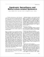 Syndromic Surveillance and Bioterrorismrelated Epidemics
