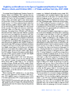 Eligibility and Enrollment in the Special Supplemental Nutrition Program for Women Infants and Children WIC  27 States and New York City 20072008