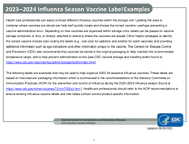 20232024 Influenza Season Vaccine LabelExamples