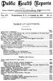 Public Health Reports  v XV no 47  table of contents