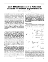 Cost Effectiveness of a Potential Vaccine for Human papillomavirus