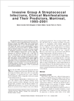 Invasive Group A Streptococcal Infections Clinical Manifestations and Their Predictors Montreal 19952002