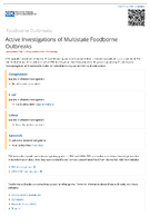 Active investigations of multistate foodborne outbreaks
