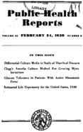 Public Health Reports  v 54 no 8  cover