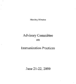 Minutes of the Advisory Committee on Immunization Practices  June 2122 2000