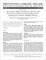 Association Between Physical Activity and Proximity to Physical Activity Resources Among LowIncome Midlife Women