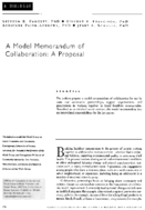 A Model Memorandum Of Collaboration A Proposal