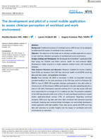 The Development and Pilot of a Novel Mobile Application to Assess Clinician Perception of Workload and Work Environment