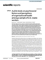 A Pilot Study on Psychosocial Factors and Perceptions of Organizational Health Among a Sample of US Waste Workers