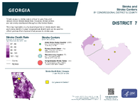 GA Congressional District 07 Stroke and Stroke Centers Map 118th Congress