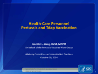 Healthcare personnel pertussis and Tdap vaccination
