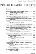 Public Health Report  v 68 no 12  table of contents