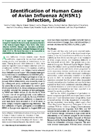 Identification of Human Case of Avian Influenza AH5N1 Infection India