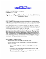 High Number of Reported Measles Cases in the US in 2011Linked to Outbreaks Abroad Wednesday June 22 2011 1245 EST 1245 PM EST 