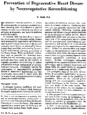 Prevention of degenerative heart disease by neurovegetative reconditioning