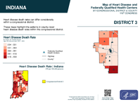 IN Congressional District 03 Heart Disease and Federally Qualified Health Centers Map 119th Congress