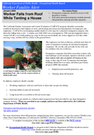 Worker Fatality Alert Worker Falls from Roof While Tenting a House
