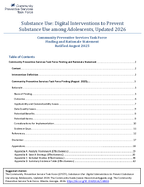 Substance Use Digital Interventions to Prevent Substance Use among Youth Updated 2026