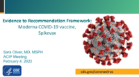 Evidence to recommendation framework  Moderna COVID19 vaccine Spikevax