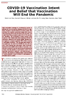 COVID19 Vaccination Intent and Belief that Vaccination Will End the Pandemic