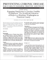 Engaging Employers to Develop Healthy Workplaces The Work Well Initiative of Steps to a Healthier Washington in Thurston County