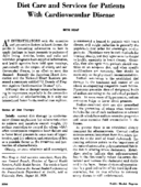 Diet care and services for patients with cardiovascular disease