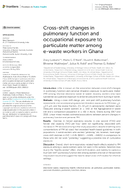 CrossShift Changes in Pulmonary Function and Occupational Exposure to Particulate Matter Among EWaste Workers in Ghana