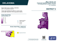 OK Congressional District 02 Stroke and Federally Qualified Health Centers Map 119th Congress
