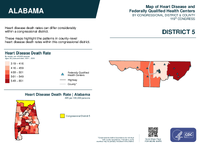 AL Congressional District 05 Heart Disease and Federally Qualified Health Centers Map 119th Congress