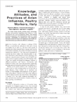 Knowledge Attitudes and Practices of Avian Influenza Poultry Workers Europe