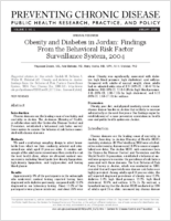 Obesity and Diabetes in Jordan Findings From the Behavioral Risk Factor Surveillance System 2004