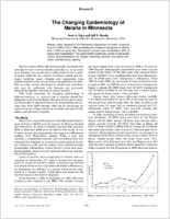The changing epidemiology of malaria in Minnesota