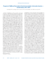 Progress in Childhood Vaccination Data in Immunization Information Systems  United States 20132016