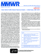 Motor Vehicle TrafficRelated Pedestrian Deaths  United States 20012010