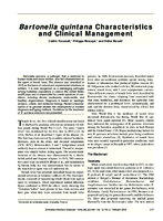 Bartonella quintana Characteristics and Clinical Management