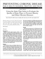 Using the State Plan Index to Evaluate the Quality of State Plans to Prevent Obesity and Other Chronic Diseases