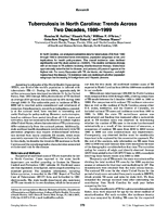 Tuberculosis in North Carolina trends across two decades 19801999