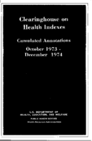 Clearinghouse on Health Indexes cumulated annotations October 1973  December 1974