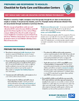 Preparing and Responding to Measles Checklist for Early Care and Education Centers